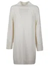 Ermanno Firenze Cable-knit Embroidered Dress In White