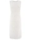 Ermanno Firenze Lace-detailing Midi Dress In White/ecru