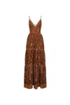 Ermanno Firenze Dress With Embroidery In Brown