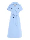 Ermanno Firenze Easy Trench Coat In Light Blue