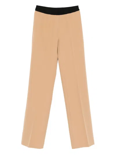 Ermanno Firenze Elastic-waistband Trousers In Nude