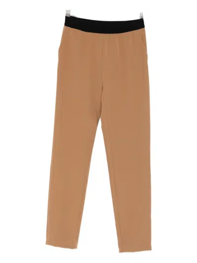 Ermanno Firenze Elastic-waits Trousers In Brown