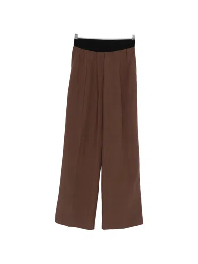 Ermanno Firenze Elasticated-waistband Trousers In Brown