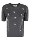 Ermanno Firenze Crew Neck Short-sleeved Sweater In Black