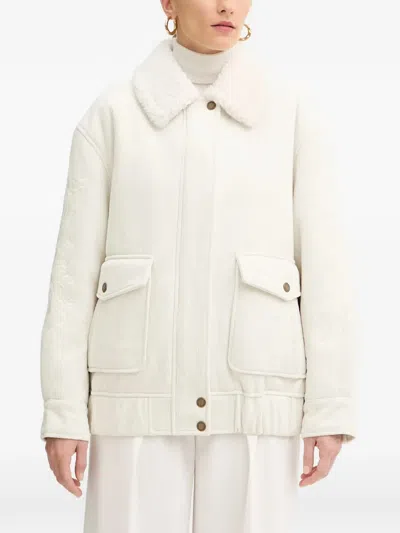 Ermanno Firenze Embroidered Corduroy Jacket In White