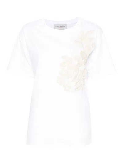 ERMANNO FIRENZE EMBROIDERED COTTON T-SHIRT
