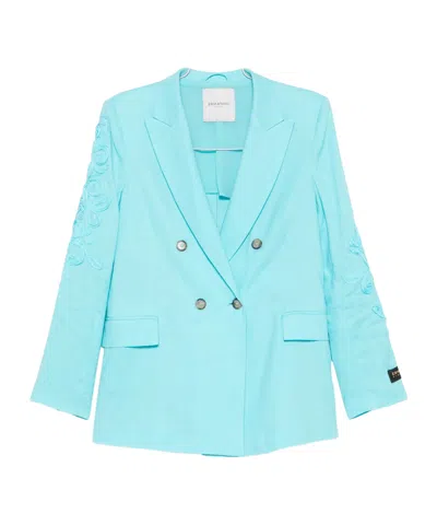 ERMANNO FIRENZE EMBROIDERED DOUBLE-BREASTED BLAZER