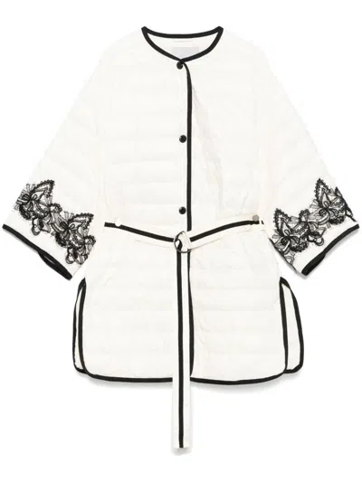 Ermanno Firenze Embroidered Padded Jacket In White