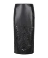 Ermanno Firenze Longuette Faux Leather Midi Skirt In Black