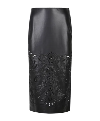 ERMANNO FIRENZE LASER-CUT SKIRT