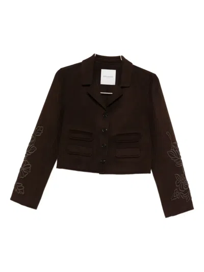 Ermanno Firenze Embroidered Pocket Jacket In Black