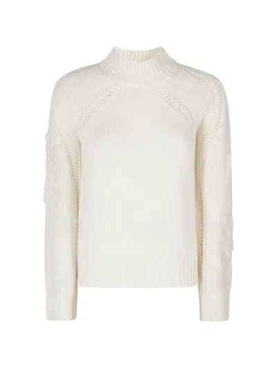 Ermanno Firenze Embroidered Raglan-sleeve Sweater In Neutral