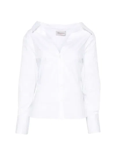 Ermanno Firenze Embroidery Collared Shirt In White