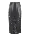 Ermanno Firenze Embroidery Detail Midi Skirt In Black