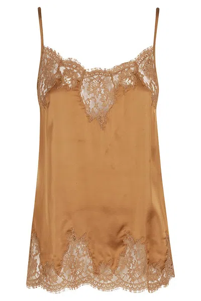 Ermanno Firenze Ermanno Scervino Lace Detailed Strapped Top In Brown