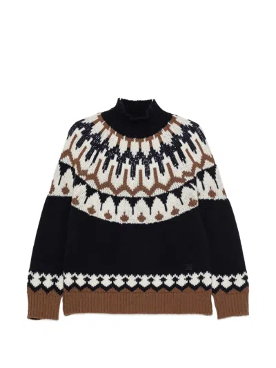 ERMANNO FIRENZE FAIR ISLE-INTARSIA HIGH-NECK KNIT