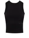Ermanno Firenze Fitted Black Top With Ribbed Detailing