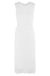 Ermanno Firenze Lace-detailing Midi Dress In White