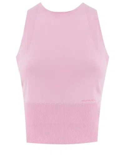 Ermanno Firenze Fitted Pink Top With Classic Crew Neck
