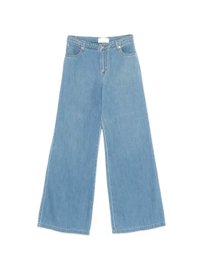 Ermanno Firenze Five-pocket Wide Leg Jeans In Blue