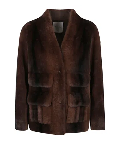Ermanno Firenze Flap-pocket Jacket In Brown