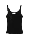 Ermanno Firenze Black Embroidered Tank Top