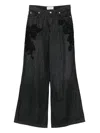 Ermanno Firenze Floral-embroidered Jeans In Black