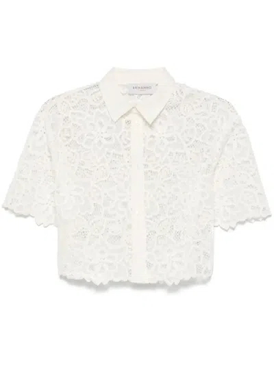 Ermanno Firenze Floral-embroidered Shirt In White