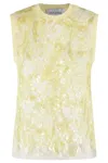 Ermanno Firenze Floral Embroidered Tulle Sleeveless Top