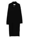 Ermanno Firenze Floral-embroidered V-neck Dress In Black