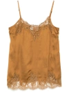 Ermanno Firenze Floral-lace Tank Top In Brown