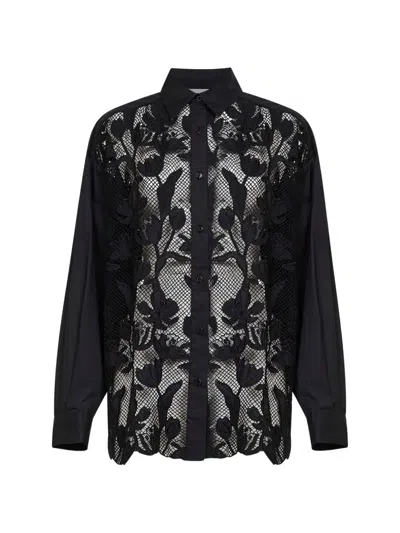 Ermanno Firenze Floral-motif Shirt In Black