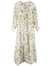 Ermanno Firenze Floral Print Long Dress With Lace Inserts
