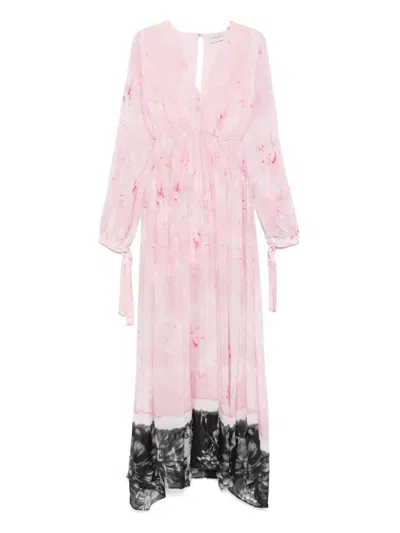 Ermanno Firenze Floral-print Maxi Dress In Pink