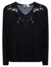 Ermanno Firenze Guipure Lace-detail Sweater In Black