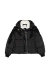 Ermanno Firenze Floral-applique Hooded Coat In Black