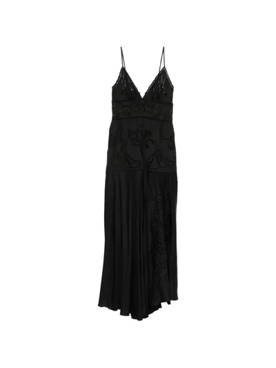 Ermanno Firenze Floral-details Maxi Dress In Black