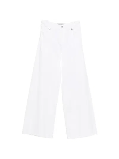Ermanno Firenze Floral-embroidered Jeans In White