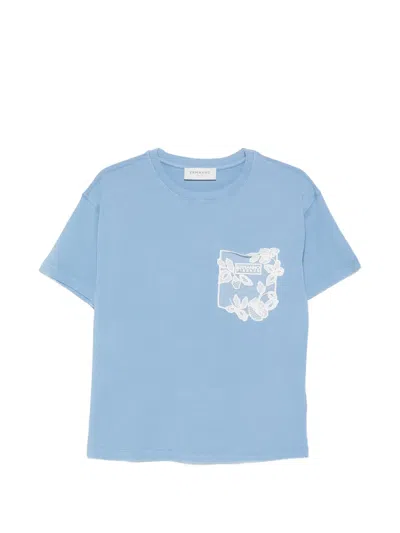 Ermanno Firenze Floral-pocket T-shirt In Blue
