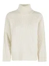 Ermanno Firenze Turtleneck Long-sleeved Sweater In Neutral