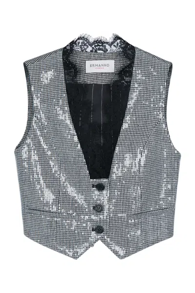 Ermanno Firenze Gilet Pailletes In Silver