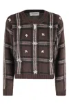 Ermanno Firenze Crew Neck Cropped Sweater In Brown