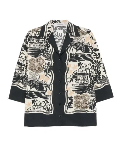 Ermanno Firenze Graphic-print Notch-lapel Shirt In Multi