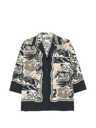 Ermanno Firenze Graphic-print Notch-lapel Shirt In Multi