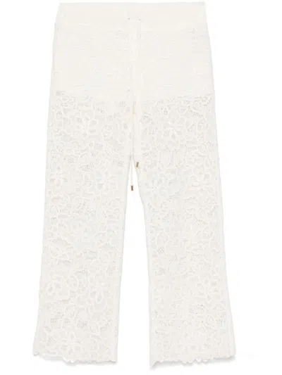 Ermanno Firenze Guipeure Lace Trousers In White