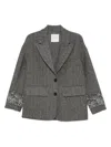 Ermanno Firenze Herringbone-pattern Blazer In Gray
