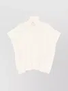 Ermanno Firenze High Neck Knitwear With Embroidered Ribbed Hem In White
