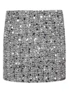 Ermanno Firenze High-waisted Grey Tweed Miniskirt With Trapezoid Silhouette In Gray