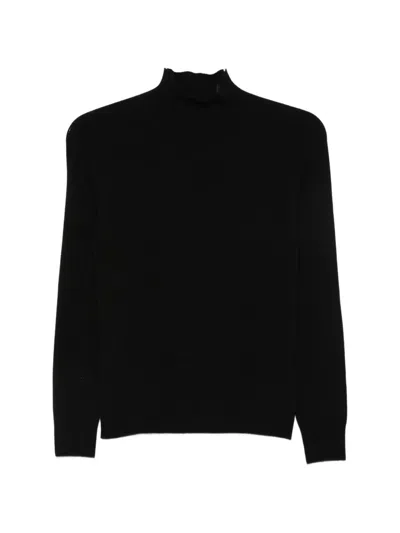 Ermanno Firenze High-neck Ribbed-trim Sweater In Black