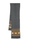 Ermanno Firenze Intarsia-logo Scarf In Grey